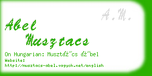 abel musztacs business card